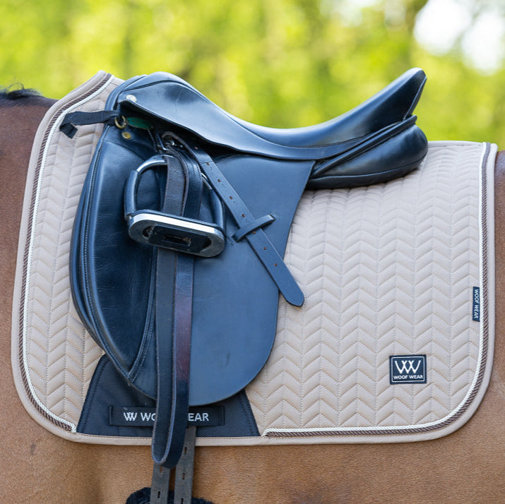 Woof Wear Herringbone Dressage Saddle Pad #colour_caramel