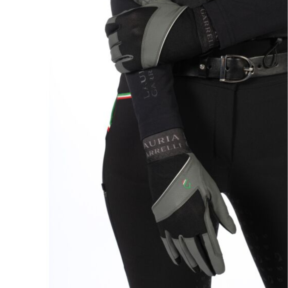 HKM Riding Gloves -Livigno- #colour_black-grey