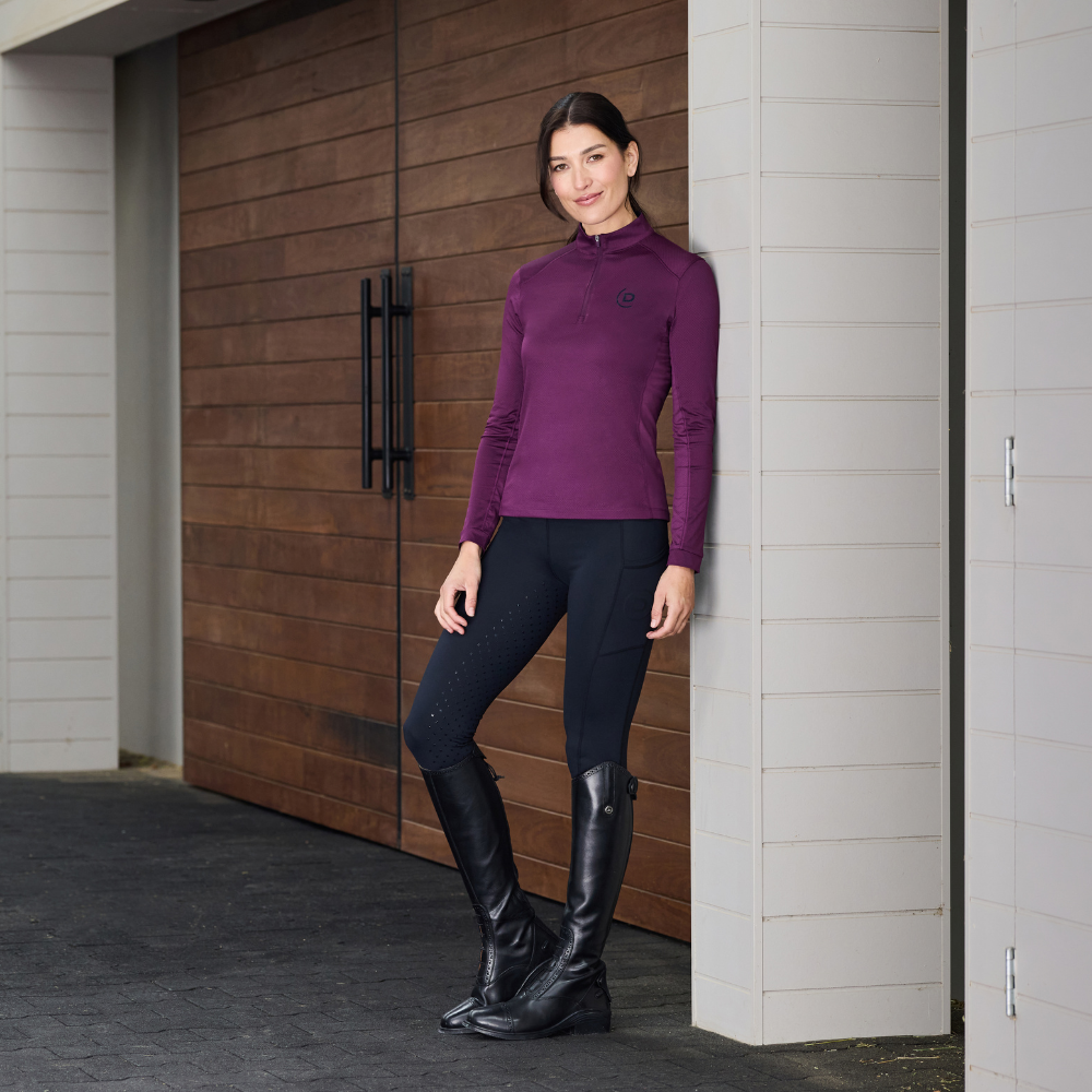 Dublin Ladies Breathable Long Sleeve Riding Top #colour_purple-violet