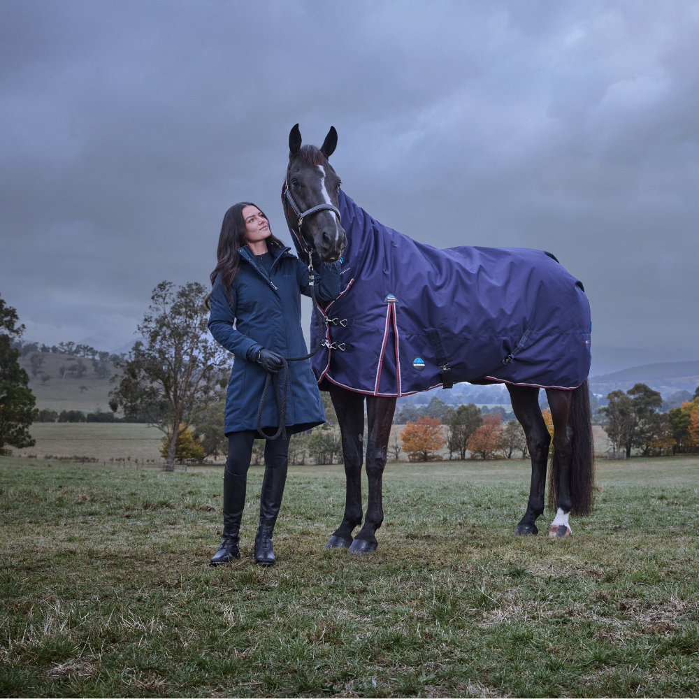 Weatherbeeta Comfitec Essential 220G Combo Turnout #colour_navy-burgundy