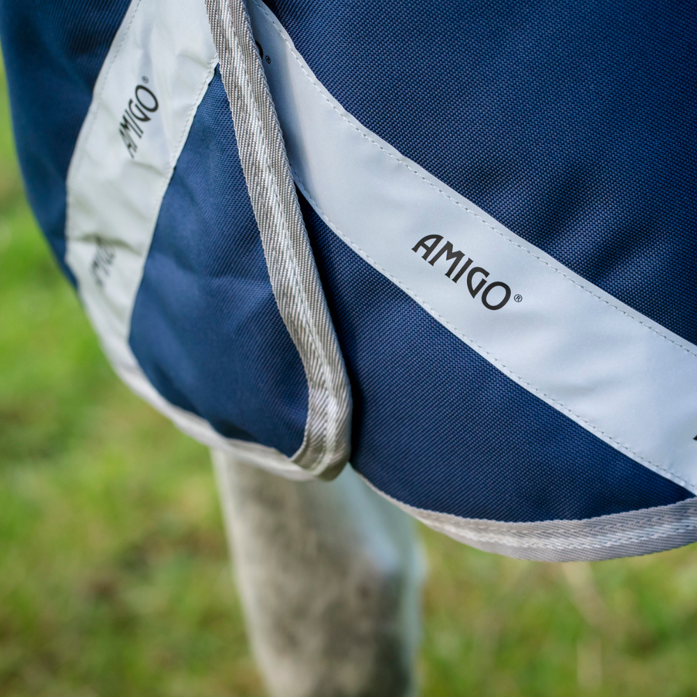 Horseware Ireland Amigo 1200D FieldSafe Plus 0g Turnout Rug #colour_navy-titanium-grey-silver