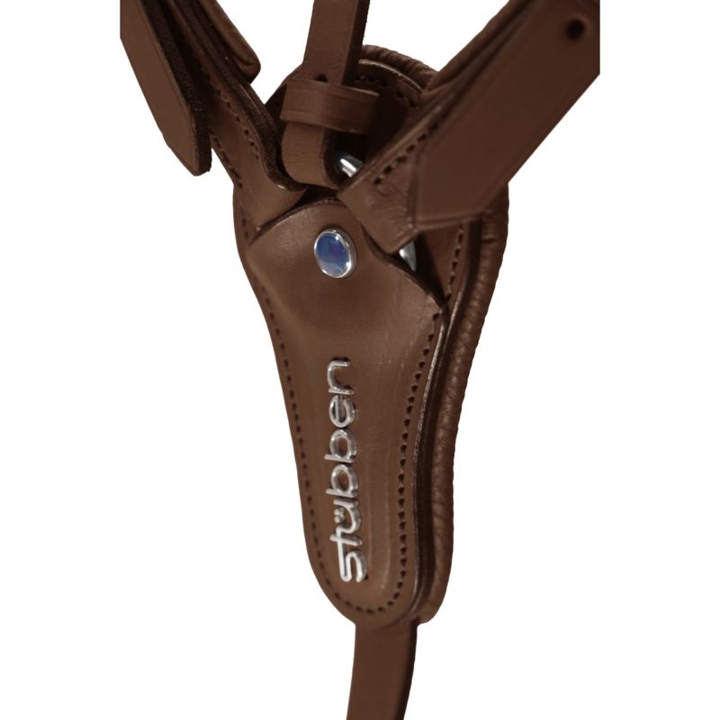 Stubben Pro-Jump Breastplate Open Martingale Fork #colour_ebony