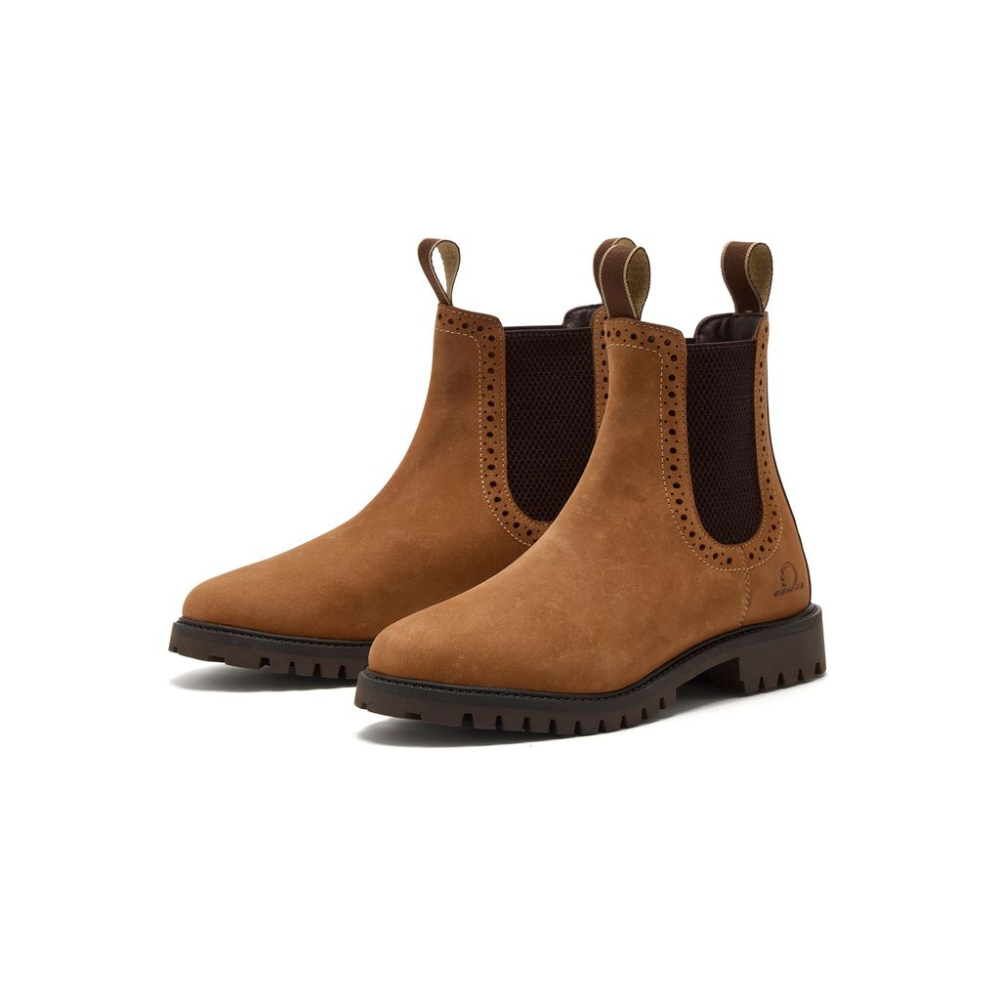 Chatham Ladies Moreton Brogue Chelsea Boots #colour_tan