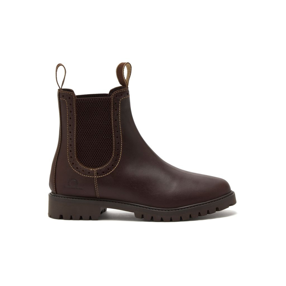 Chatham Ladies Moreton Brogue Chelsea Boots #colour_dark brown