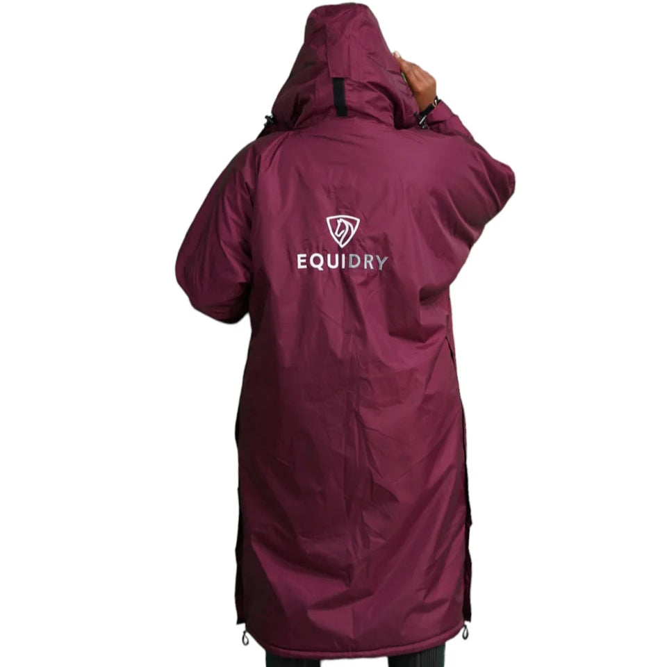 EQUIDRY Women's Thick Fleece Evolution Stowaway Hood #colour_plum-plum
