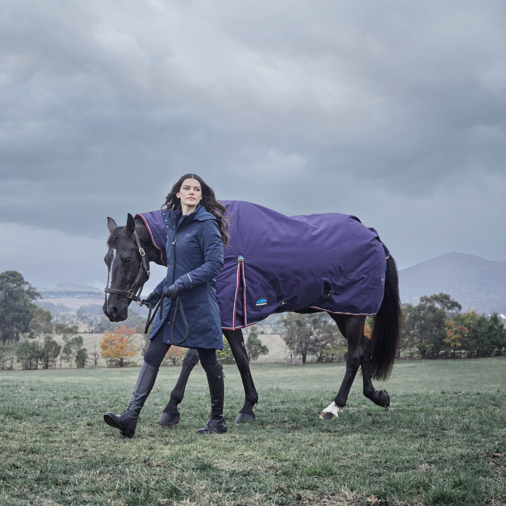 Weatherbeeta Comfitec Essential 220G Combo Turnout #colour_navy-burgundy