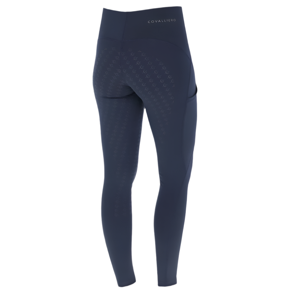 Covalliero Ladies Pull On Riding Tights #colour_dark-navy