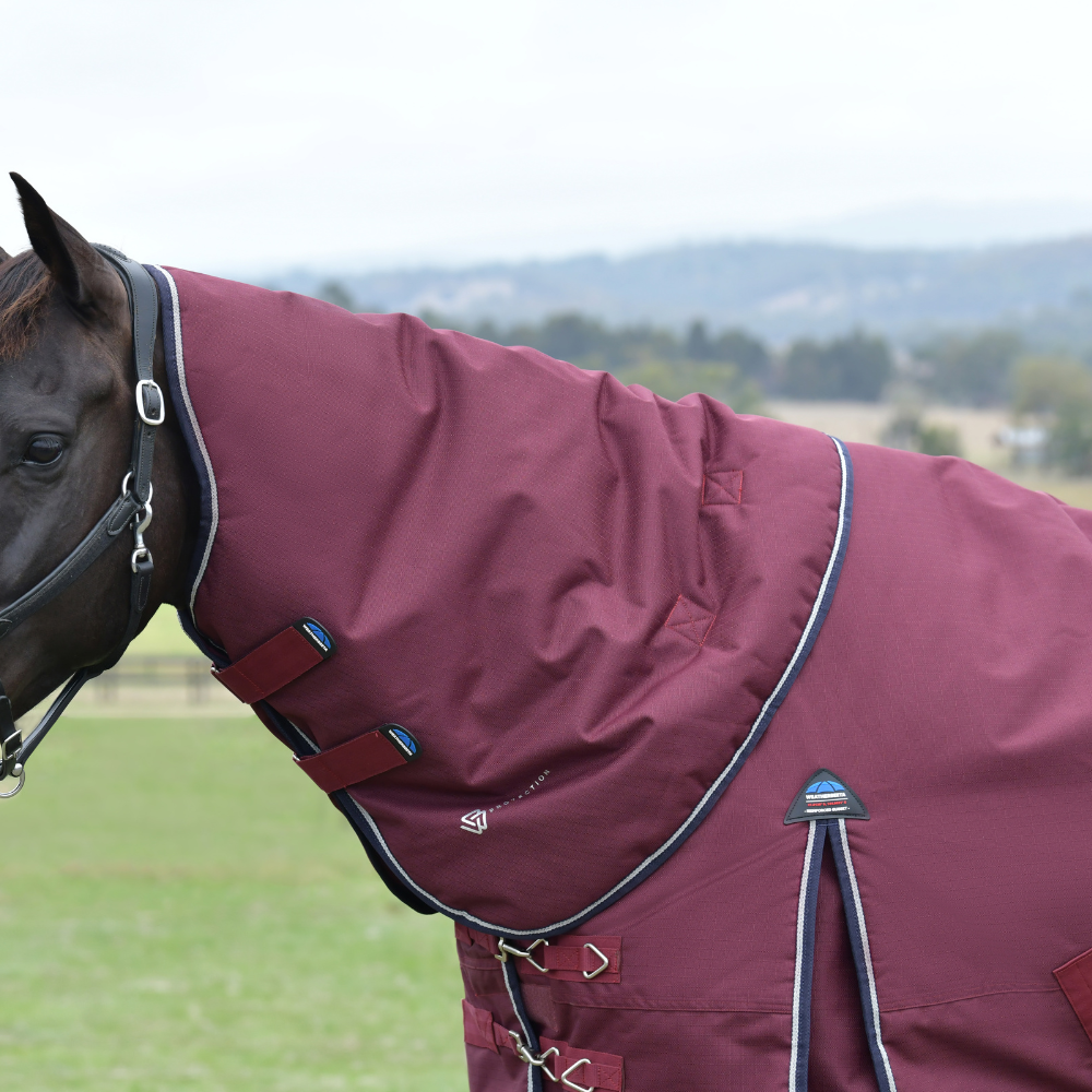 Weatherbeeta Comfitec Essential 50G Detach-A-Neck Turnout #colour_burgundy-navy