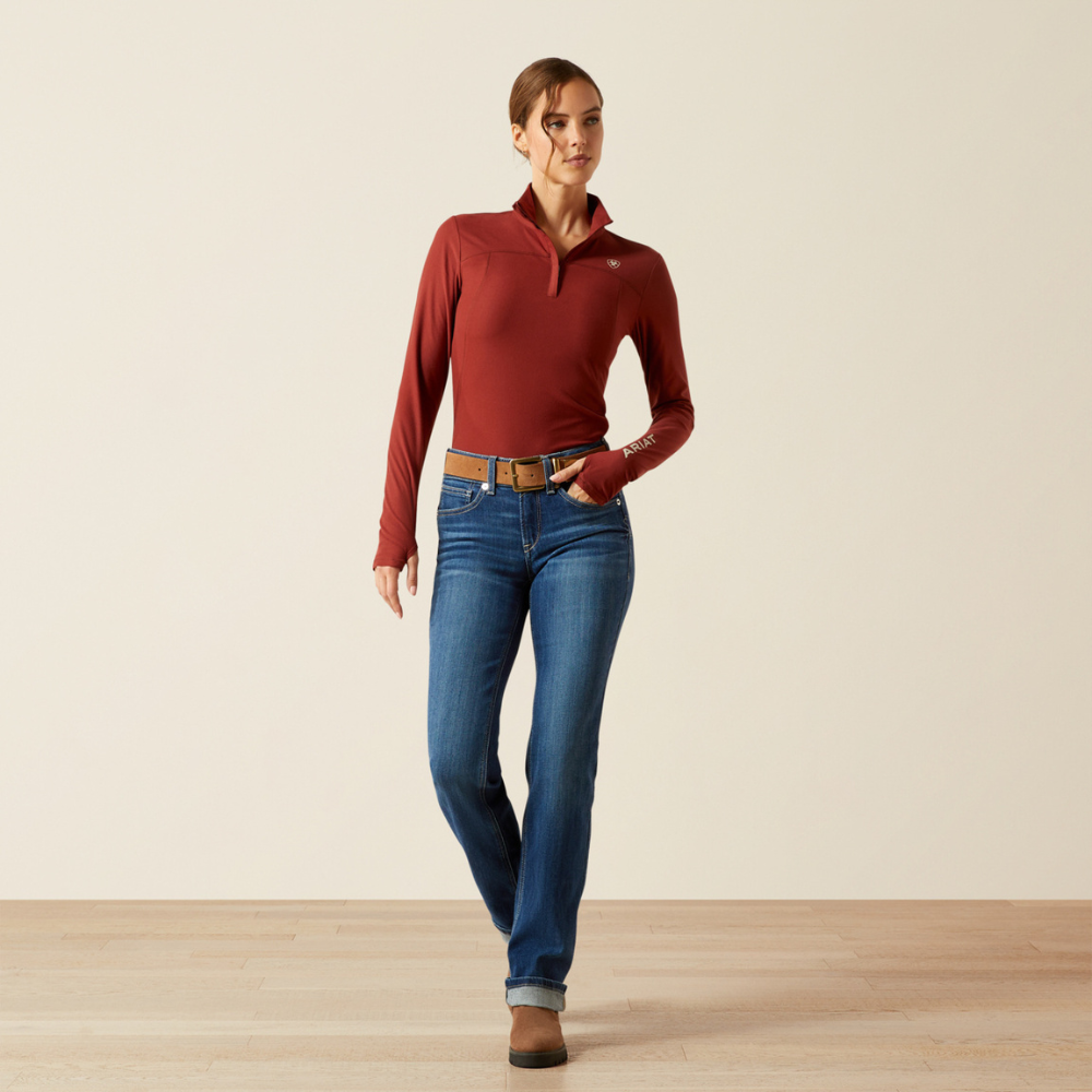 Ariat Women's Lowell 3.0 1/4 Zip Baselayer #colour_madder-brown