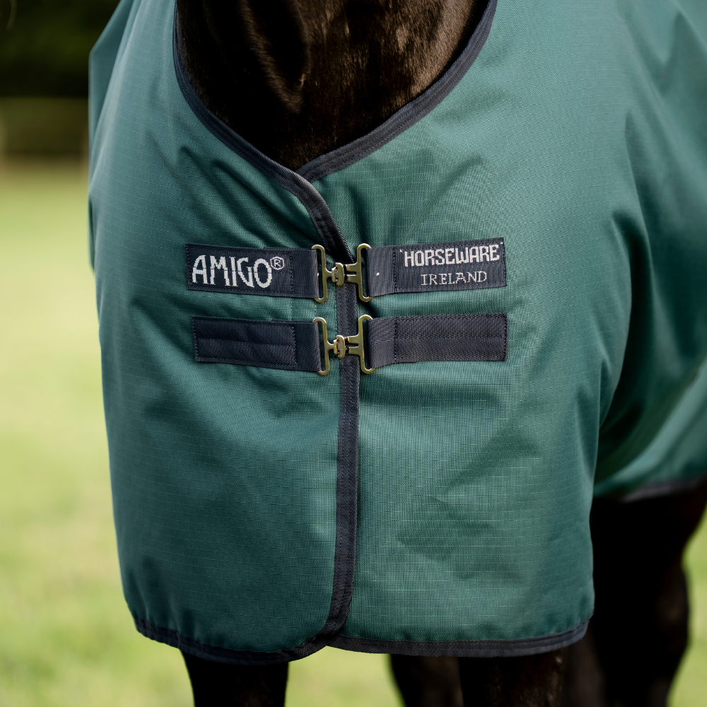 Horseware Ireland Amigo Ripstop 900D Pony 0g Turnout Rug #colour_dynasty-green-navy-silver