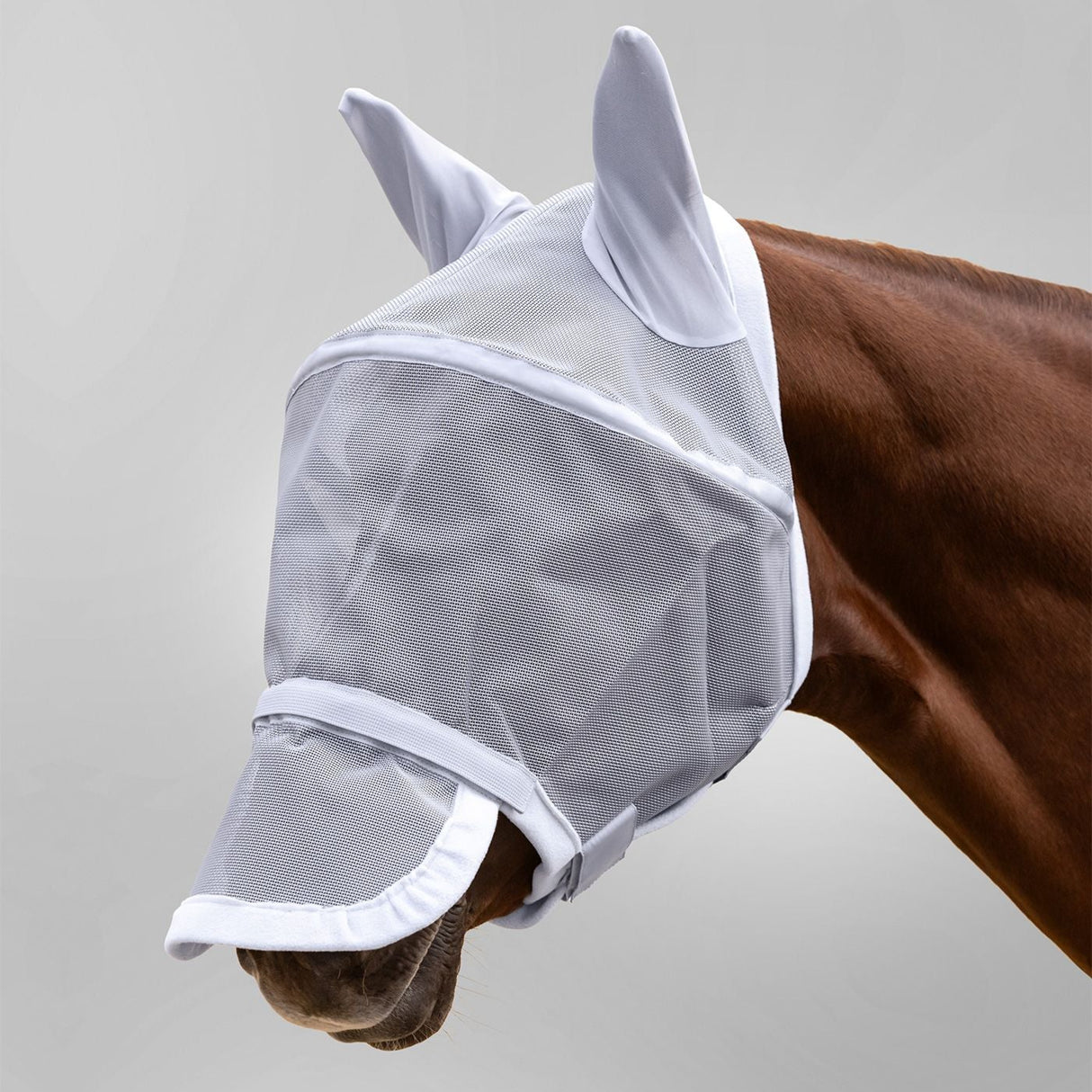Waldhausen Premium Space Fly Mask with Ear Protection #colour_silver-grey