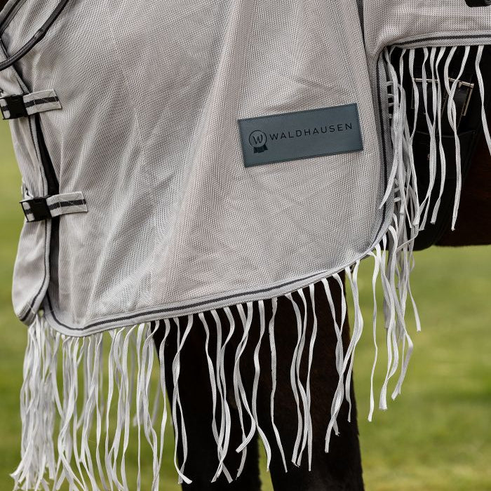 Waldhausen Protect Fly Sheet With Saddle Cut And Fringes #colour_silver-grey