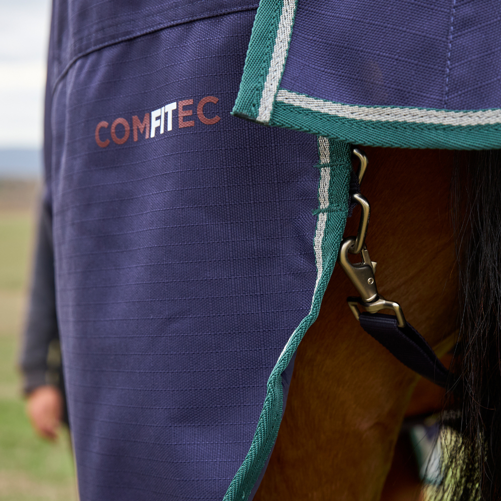 Weatherbeeta Comfitec Plus Dynamic 220G High Neck Turnout #colour_navy-forest-green