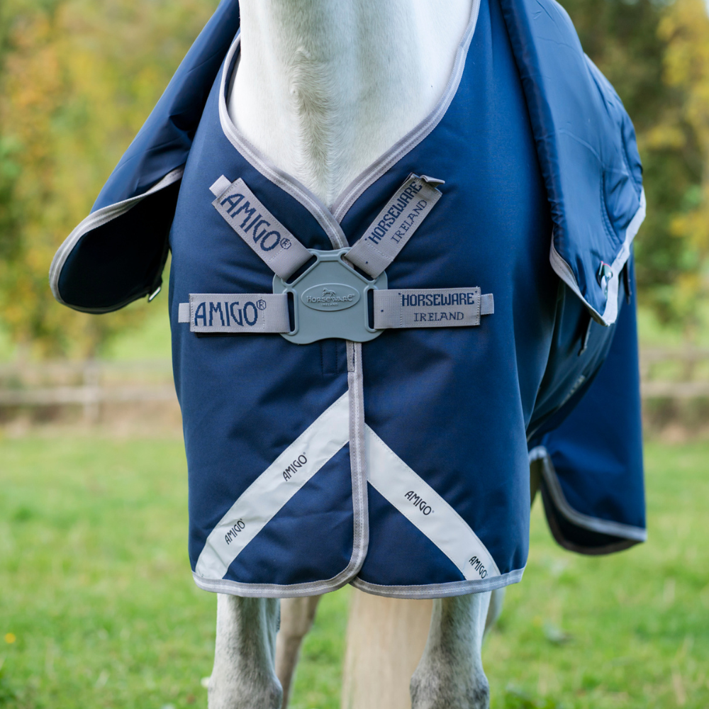 Horseware Ireland Amigo 1200D FieldSafe Plus 100g Turnout Rug #colour_navy-titanium-grey-silver