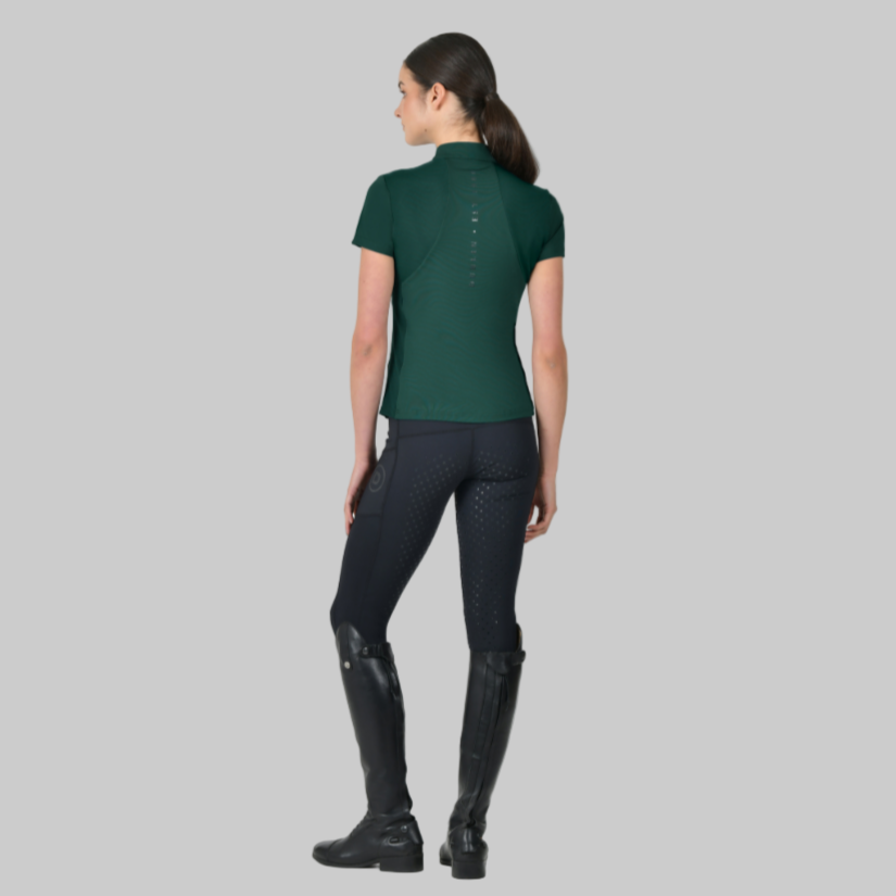 Dublin Ladies 1/4 Zip Breathable Short Sleeve Top #colour_dark-emerald-green