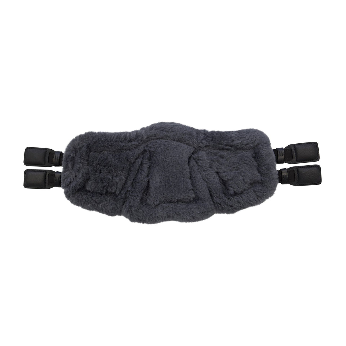 Stubben Equi-Soft® Saddle Girth with Cover - Black #colour_lambskin-anthracite-black
