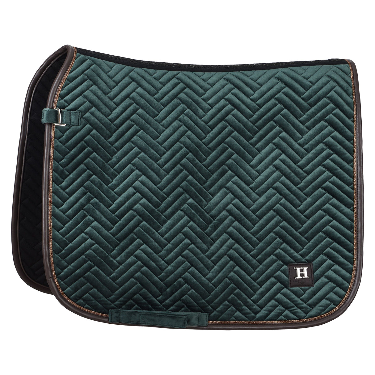 HV Polo Luxury Dressage Saddle Pad #colour_duck-green