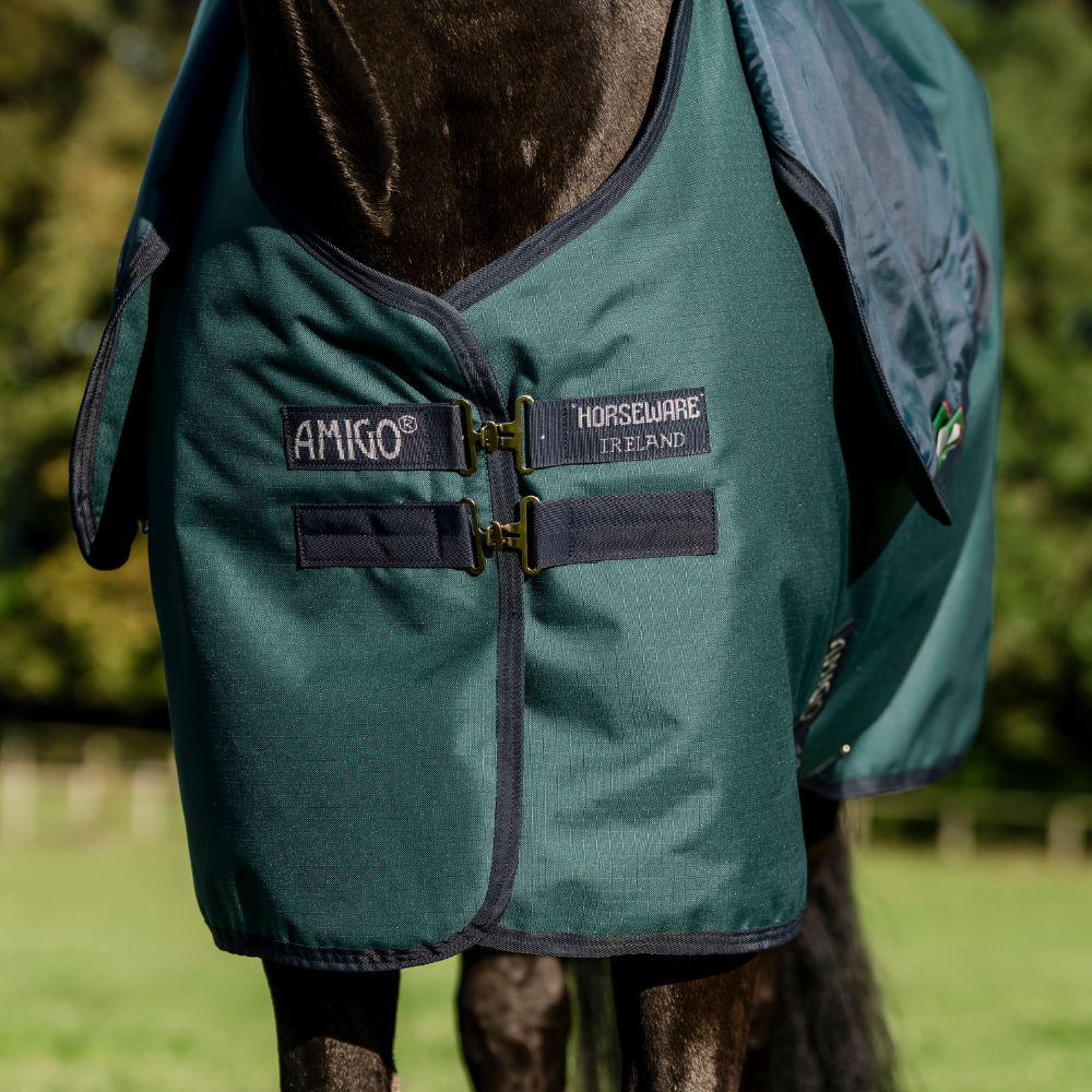 Horseware Ireland Amigo Ripstop 900 Plus 100g #colour_dynasty-green-navy-silver