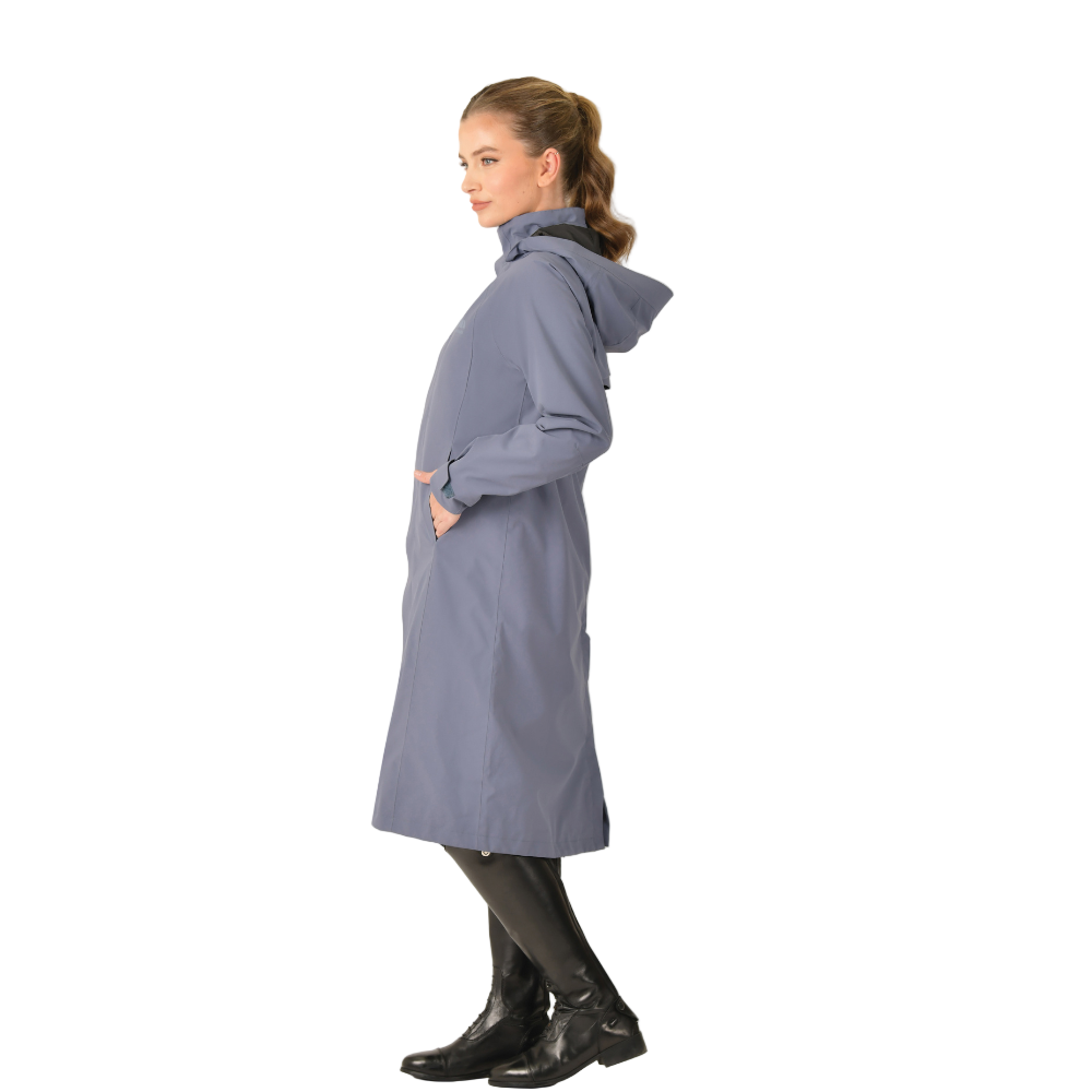 Weatherbeeta Ladies Windbreaker Longline Riding Jacket #colour_slate-blue