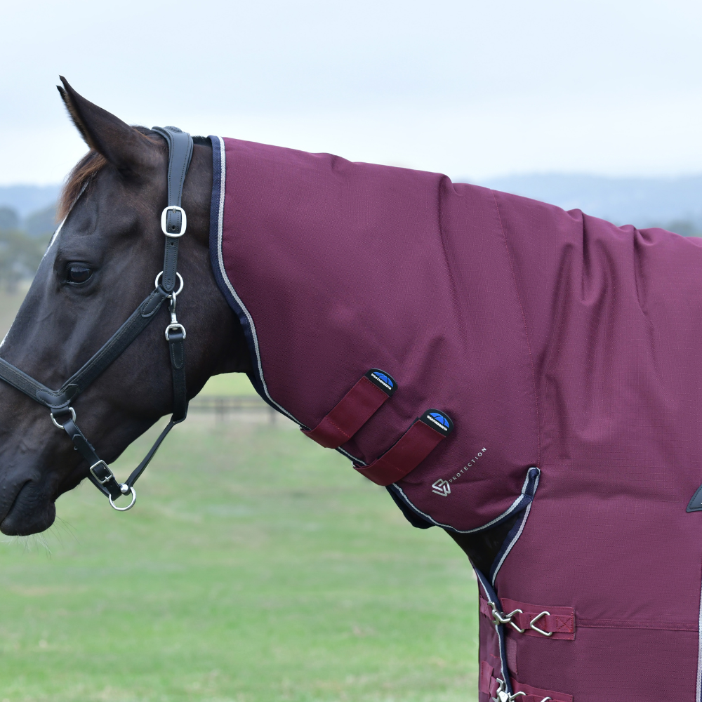 Weatherbeeta Comfitec Essential 220G Combo Turnout #colour_burgundy-navy