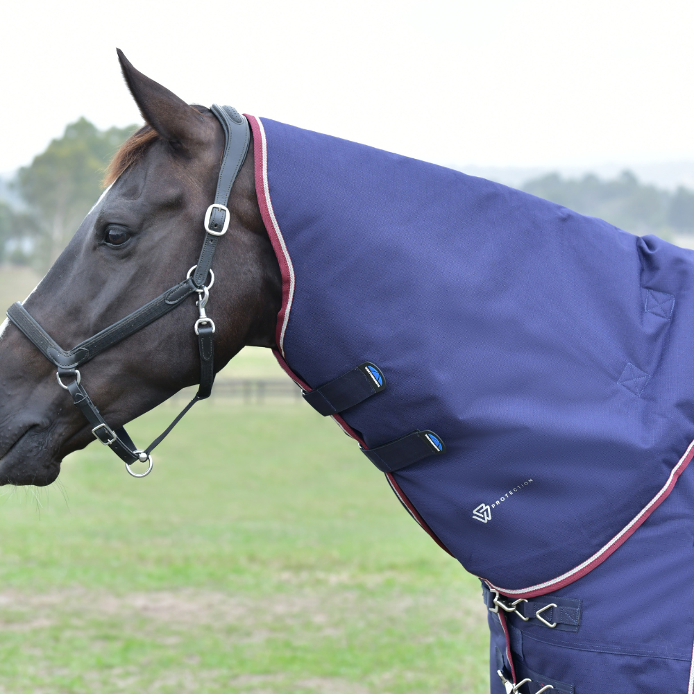 Weatherbeeta Comfitec Essential 50G Detach-A-Neck Turnout #colour_navy-burgundy