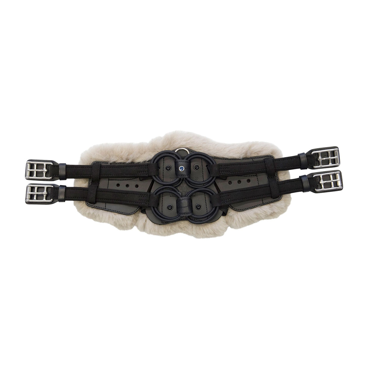 Stubben Equi-Soft® Saddle Girth with Cover - Black #colour_lambskin-beige-brown