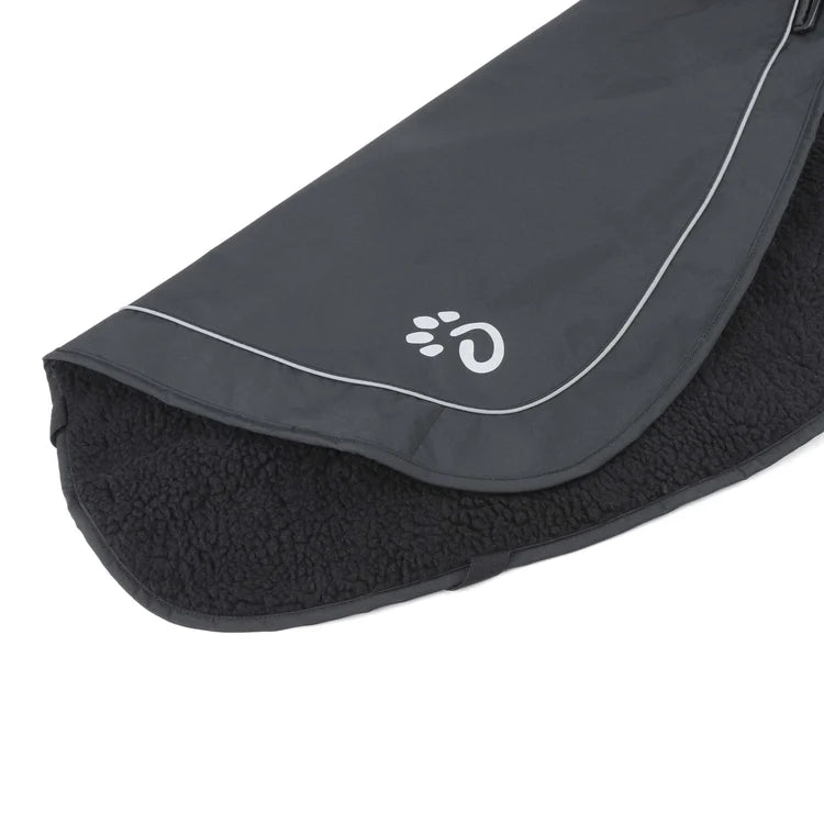 Mountain Paws Fleece Lined Dog Raincoat #colour_black