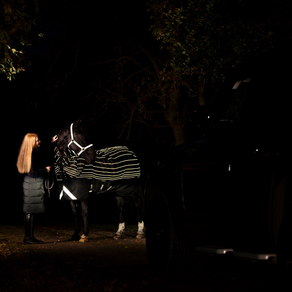 Horseware Ireland Amigo 1200D FieldSafe Reflectech Plus 250g Turnout Rug #colour_black-reflective-black