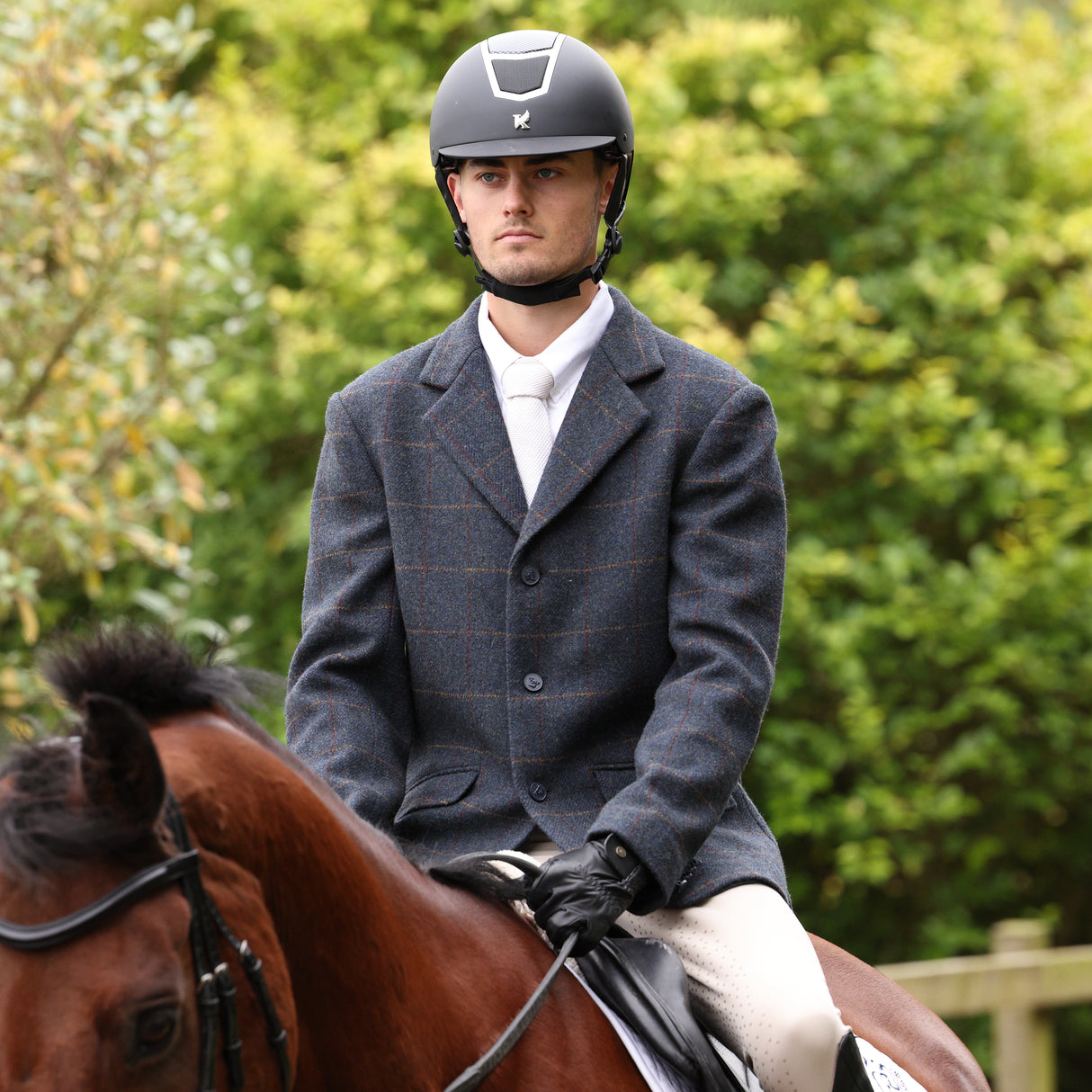 Shires Aubrion Men's Saratoga Jacket #colour_juniper-navy-check