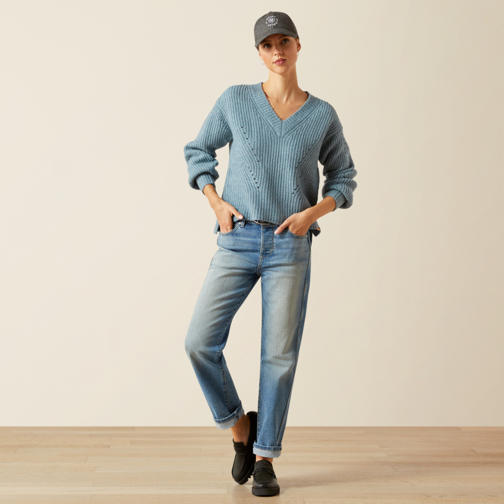 Ariat Women's Blaydon Sweater #colour_spring-lake-heather