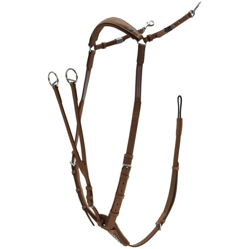 Stubben Pro-Jump Breastplate Open Martingale Fork #colour_ebony