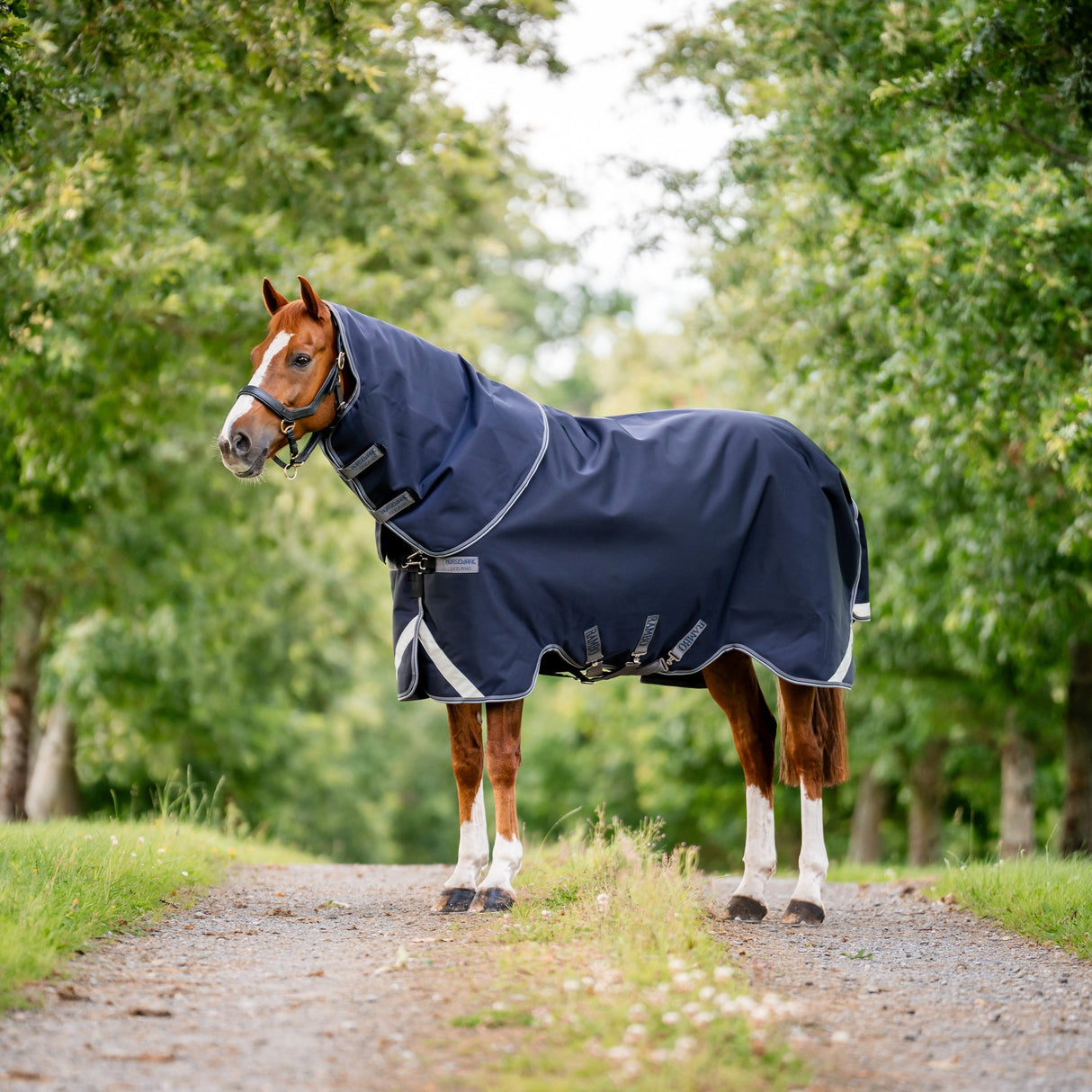 Horseware Ireland Rambo Supreme 1680D Turnout Vari-Layer 250g #colour_navy-thunderstorm-grey-silver