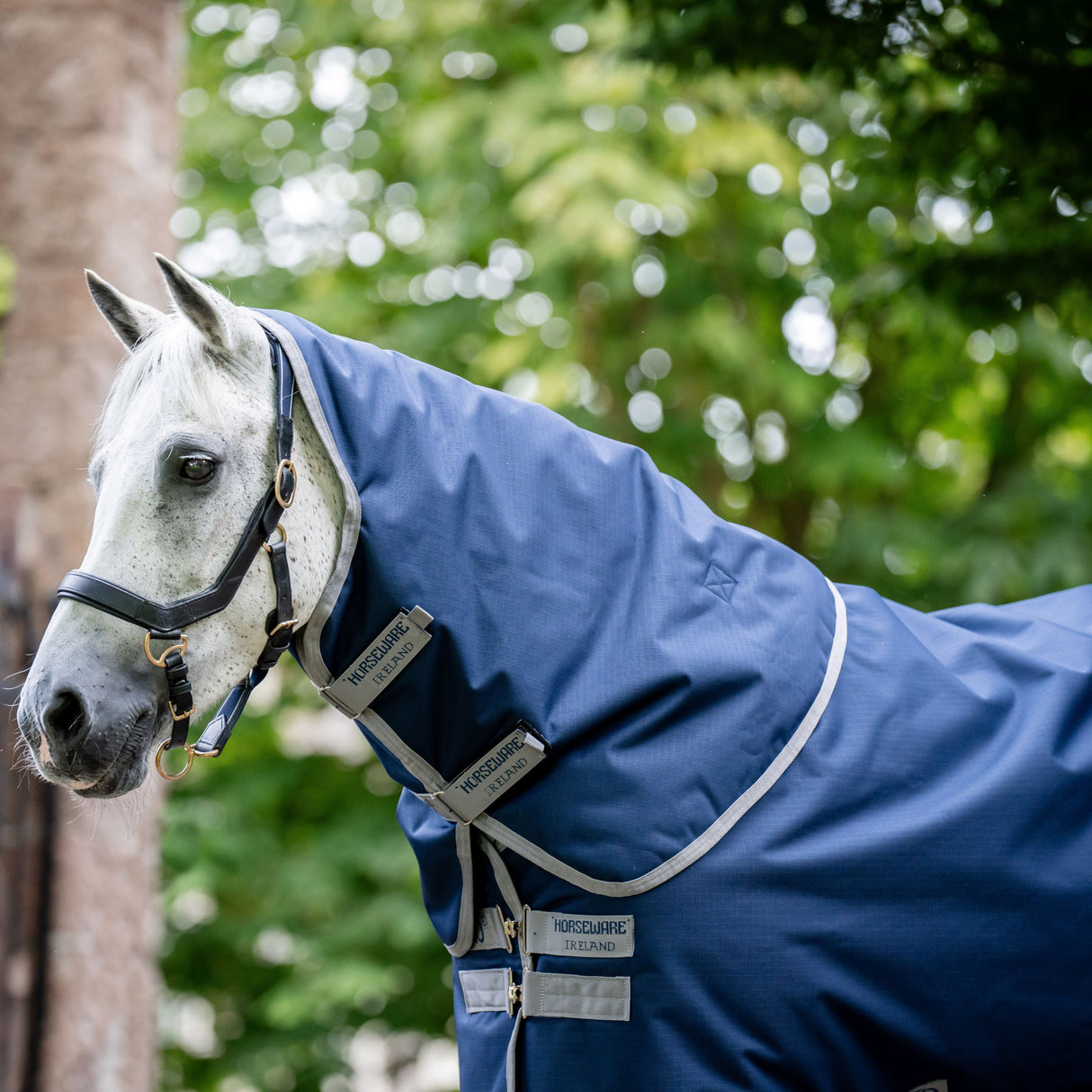 Horseware Ireland Amigo Ripstop 900D Turnout Hood 150g #colour_navy-titanium-grey