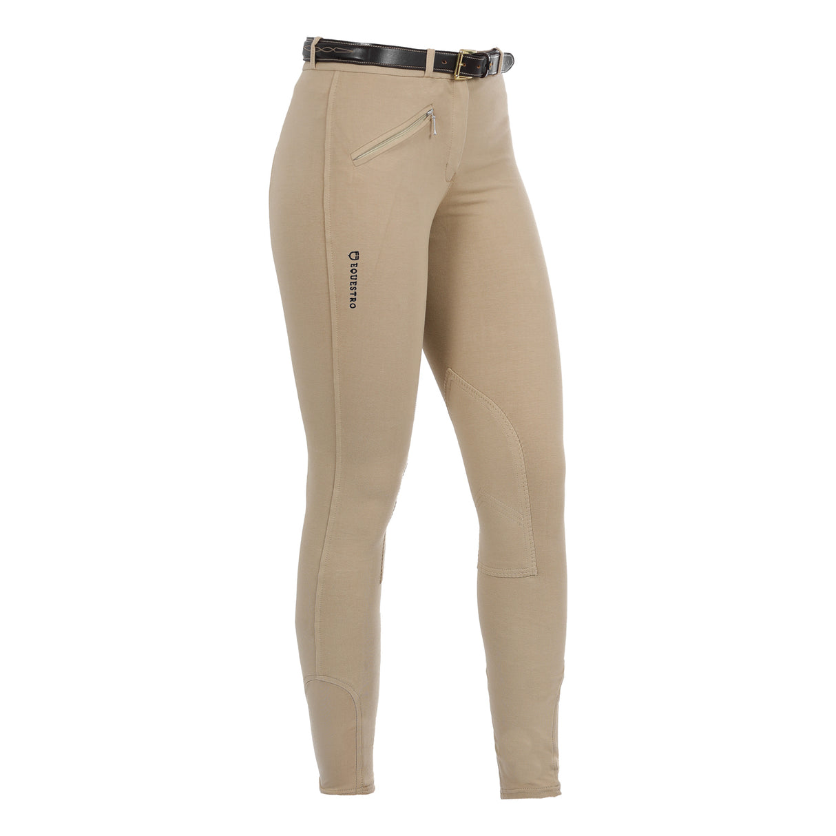 Equestro Selene Model Woman Breeches In Stretch Cotton #colour_beige