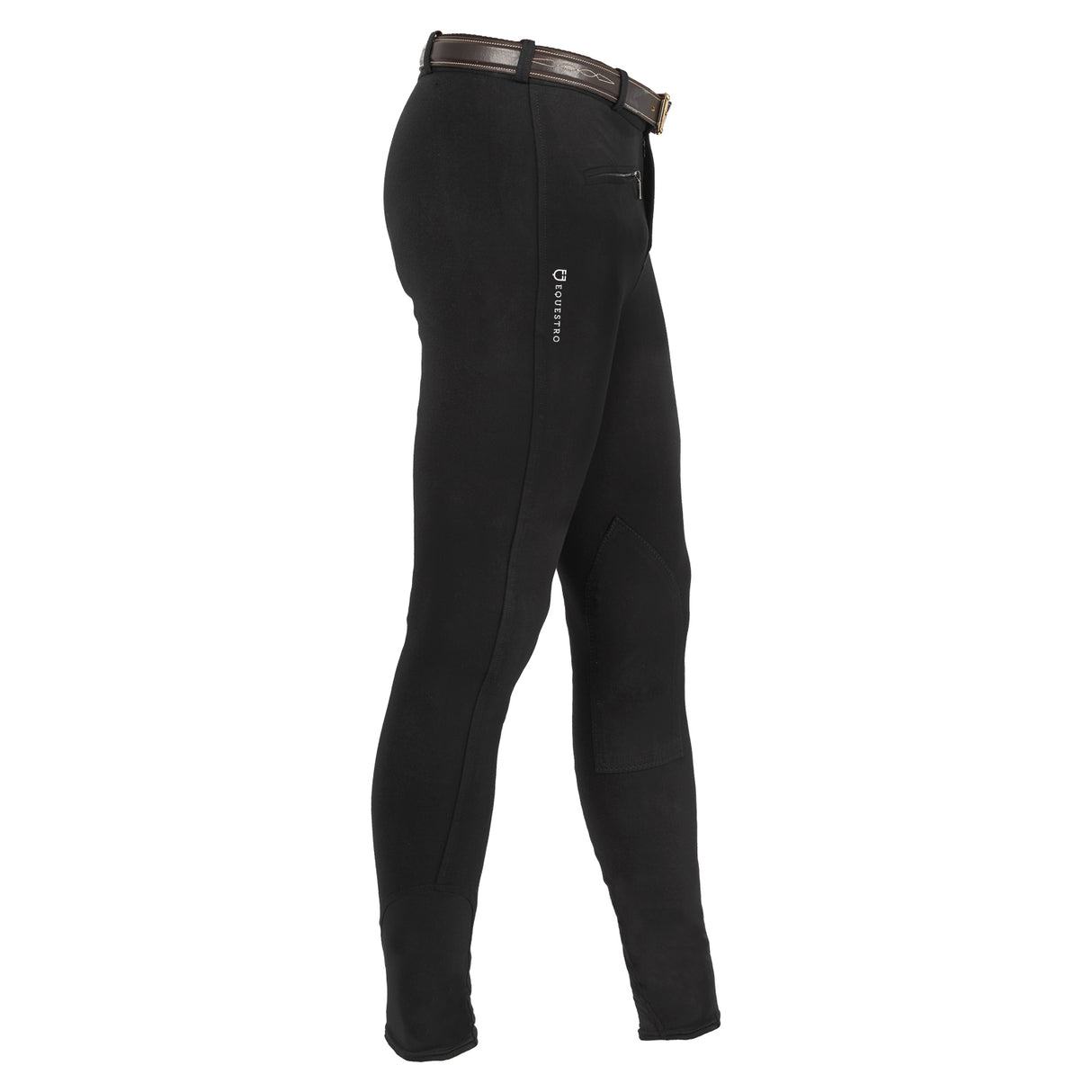 Equestro Urano Model Man Breeches In Stretch Cotton #colour_black