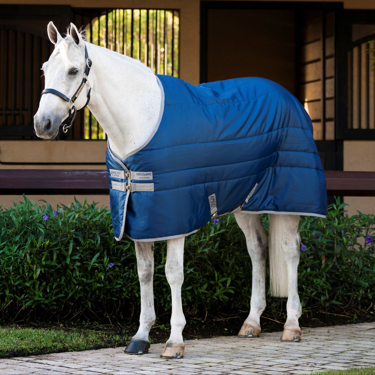 Horseware Ireland Amigo Ripstop Insulator 100g Stable Rug #colour_navy-titanium-grey