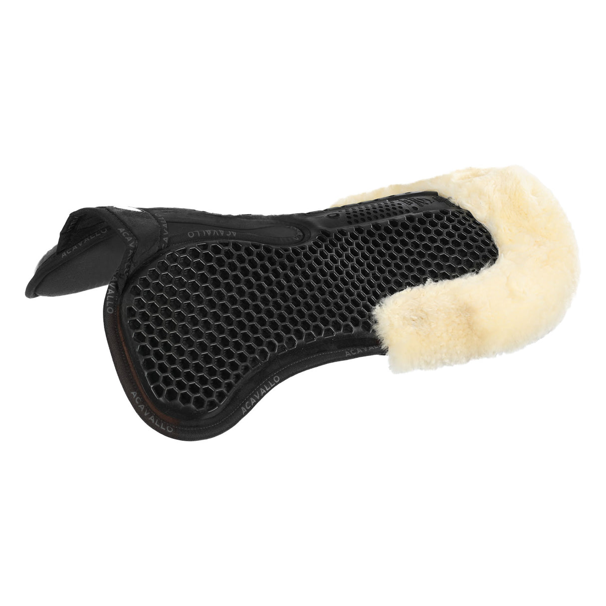 Acavallo Pad Mf-S Wfs Suede Rear Sheepskin Hexagonal Gel Flat #colour_black-natural