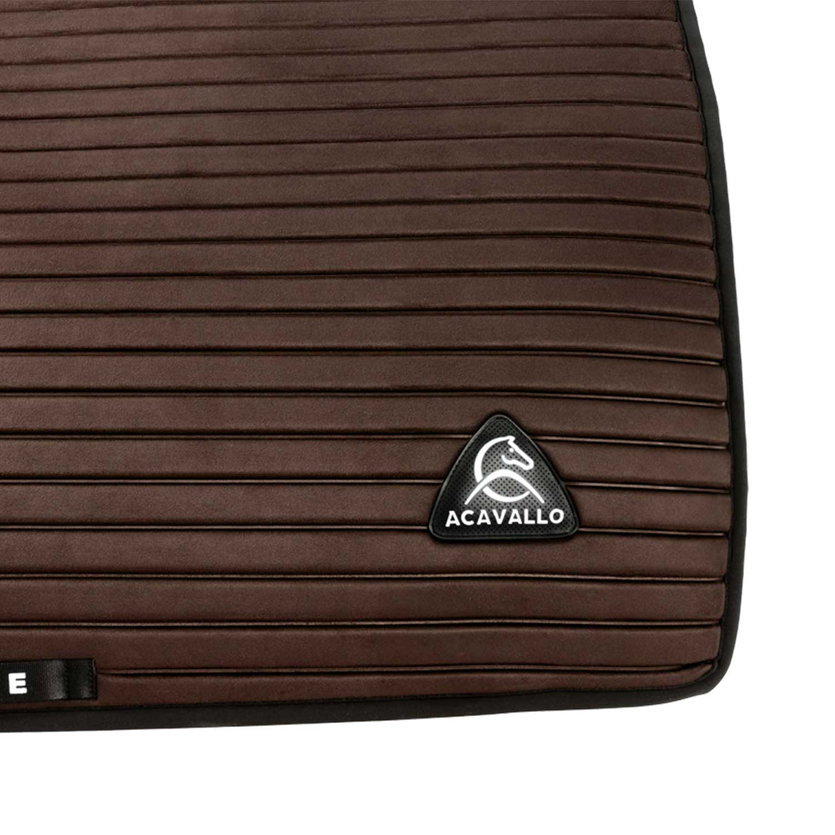 Acavallo Stripe Suede Dressage Saddle Pad W/Square Back Corner #colour_brown