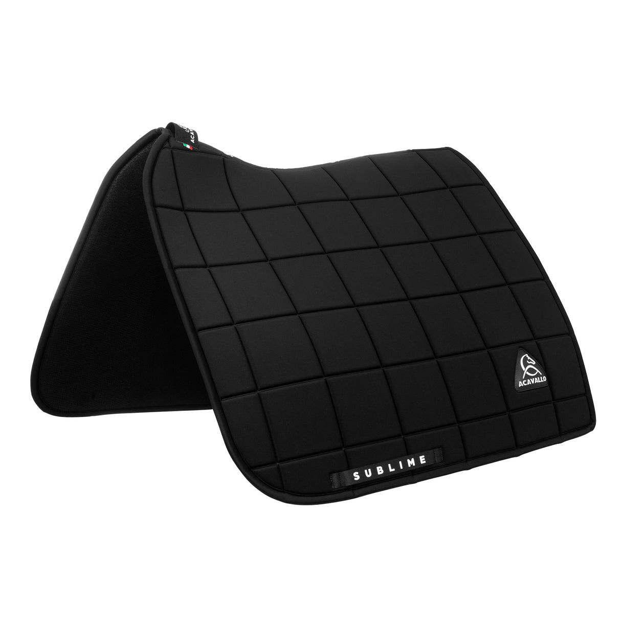 Acavallo Square Dressage Saddle Pad W/Square Back Corner #colour_black