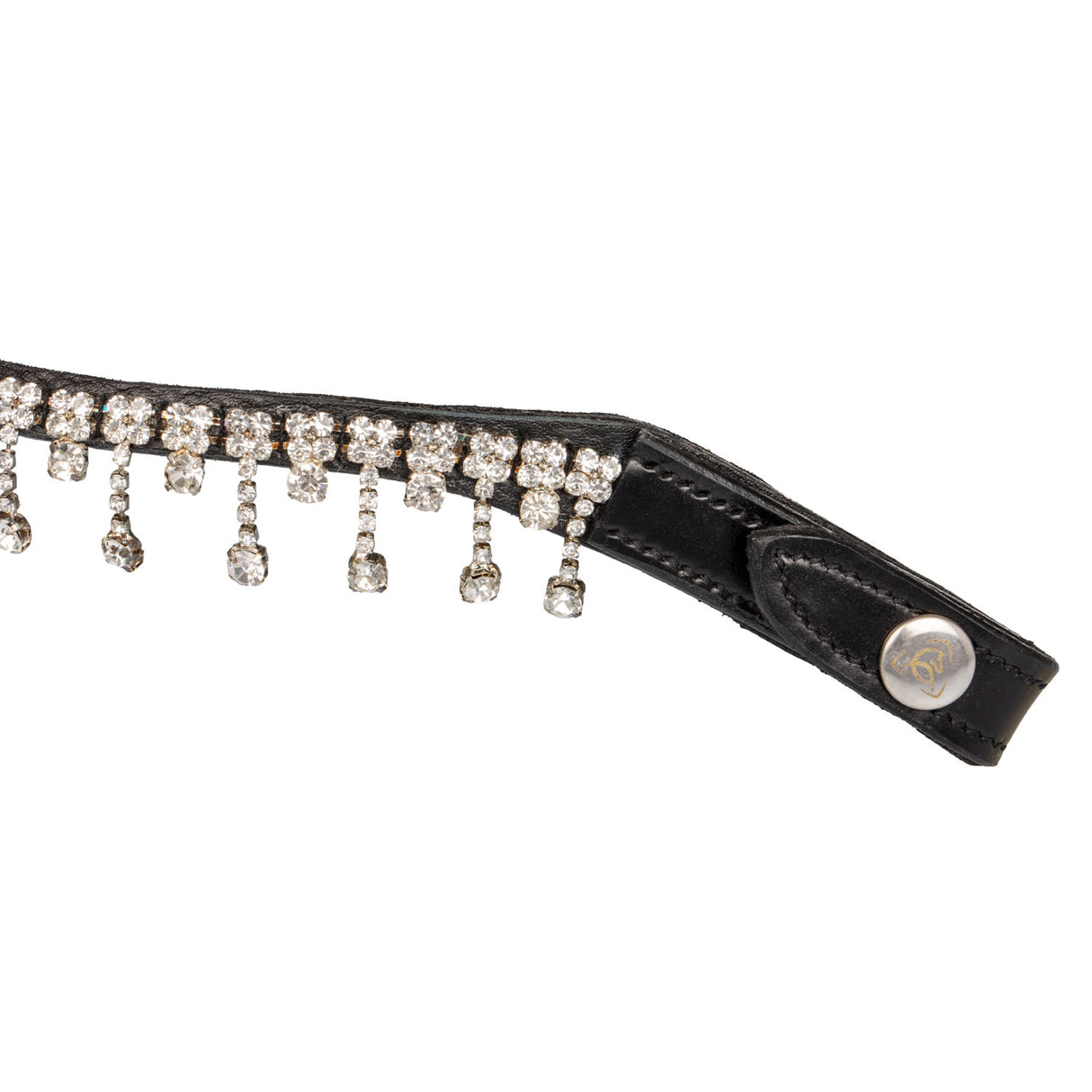 Acavallo Queen Browband Calfskin & Crystals #colour_black-transparent