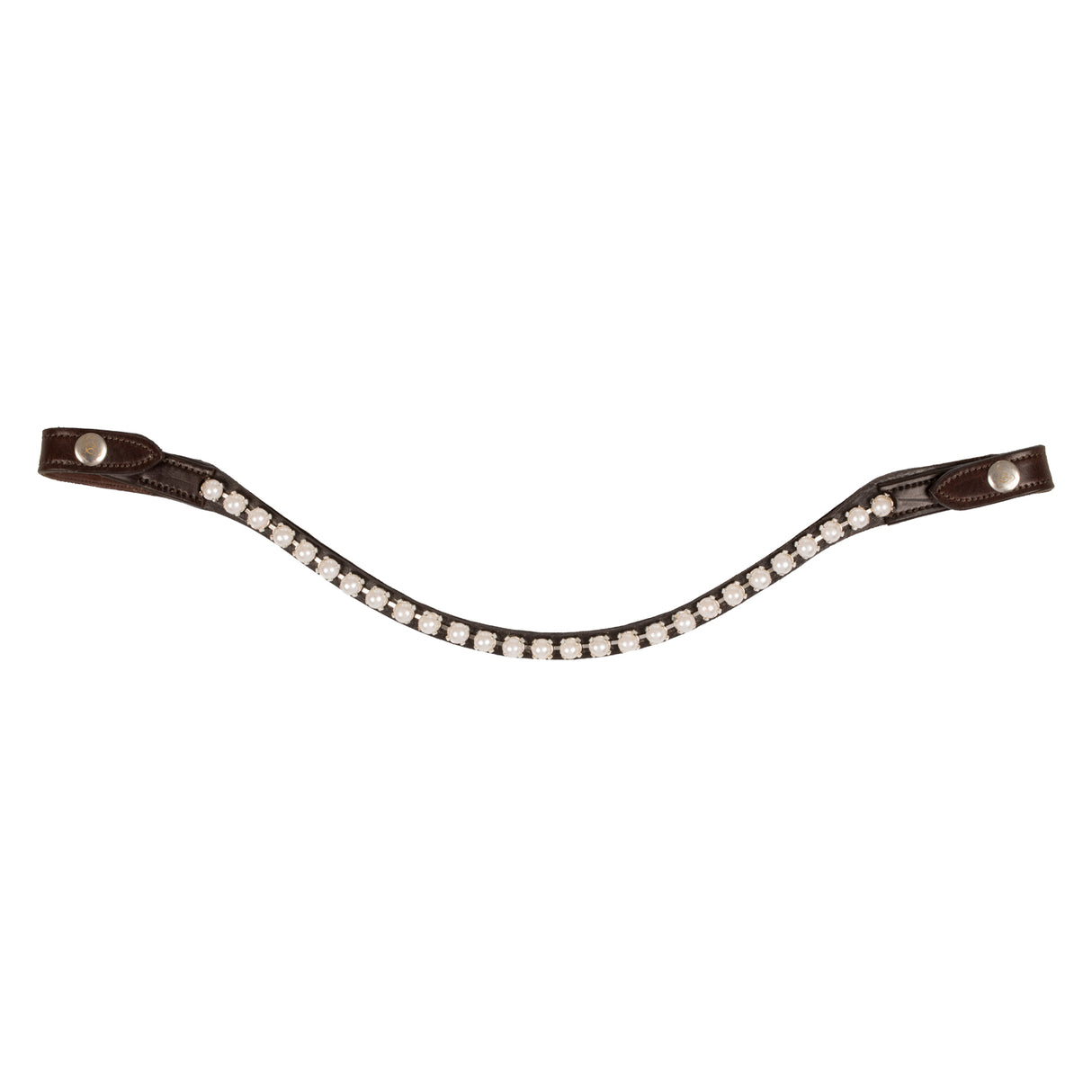 Acavallo Browband Calfskin & Pearls #colour_brown-white