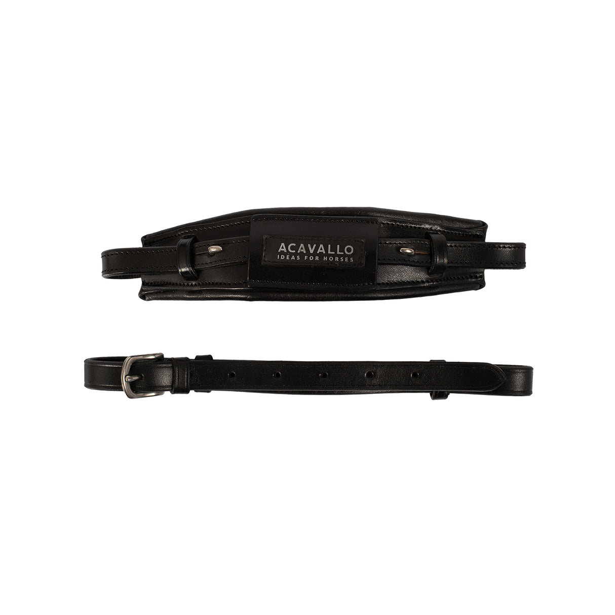 Acavallo Hackamore Noseband Calfskin #colour_black