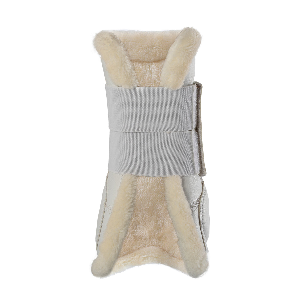 Acavallo Jumping Tendon Boots Faux Sheepskin & Hook-And-Loop Closure #colour_white