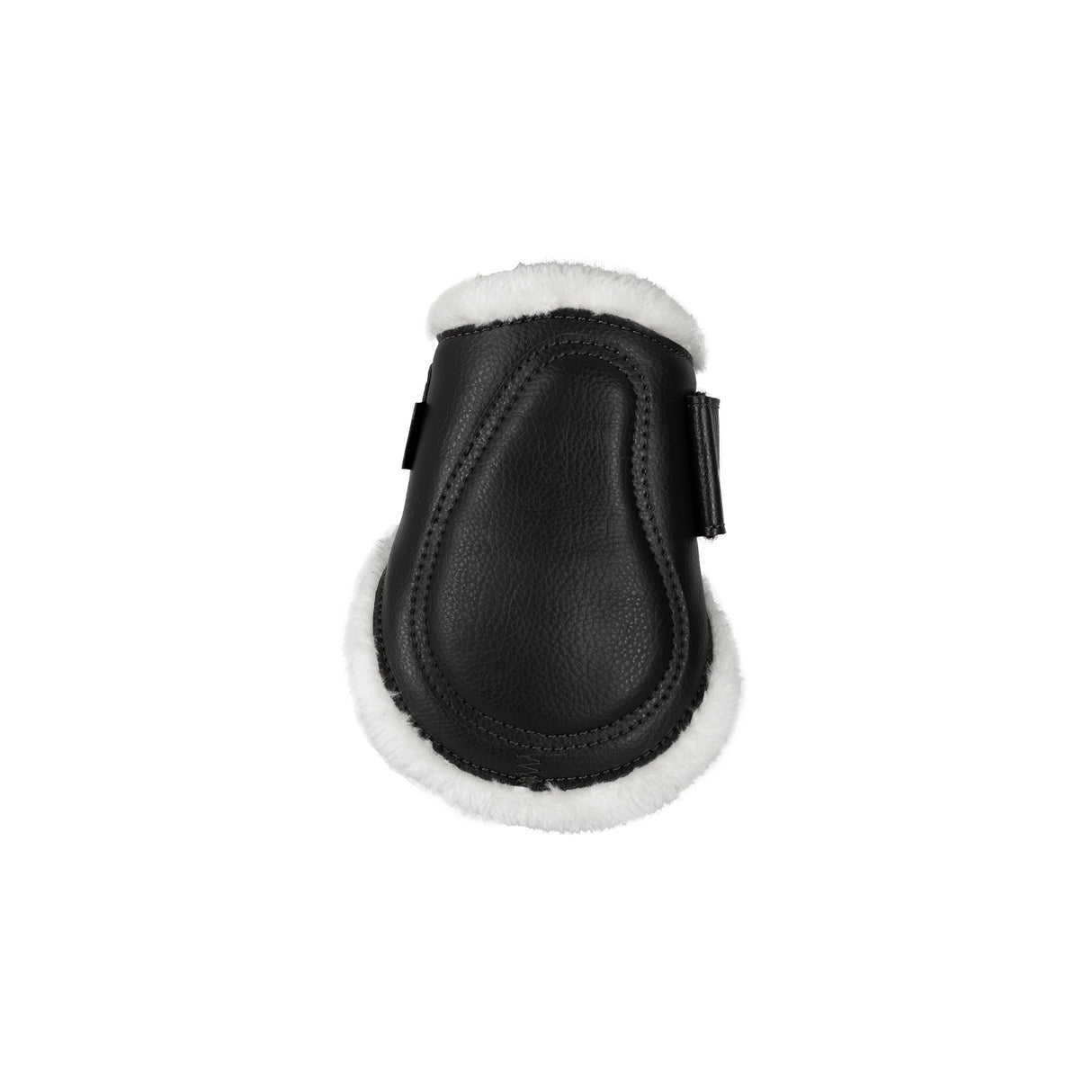 Acavallo Jumping Fetlock Boots Faux Sheepskin & Hook-And-Loop Closure #colour_black