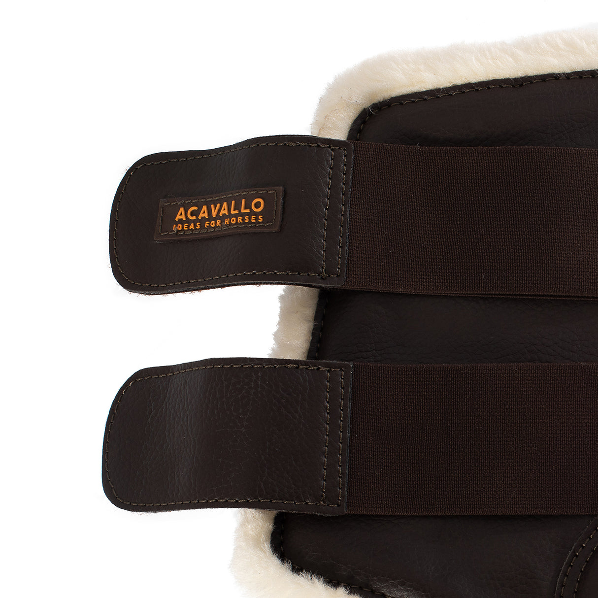 Acavallo Front Brushing Boots Faux Sheepskin & Hook-And-Loop Closure #colour_brown
