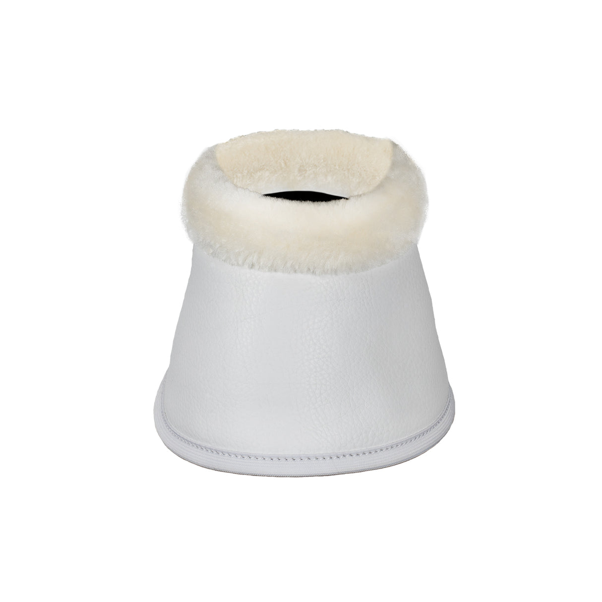 Acavallo Eco-Leather Bell Boots Faux Sheepskin & Hook-And-Loop Closure #colour_white