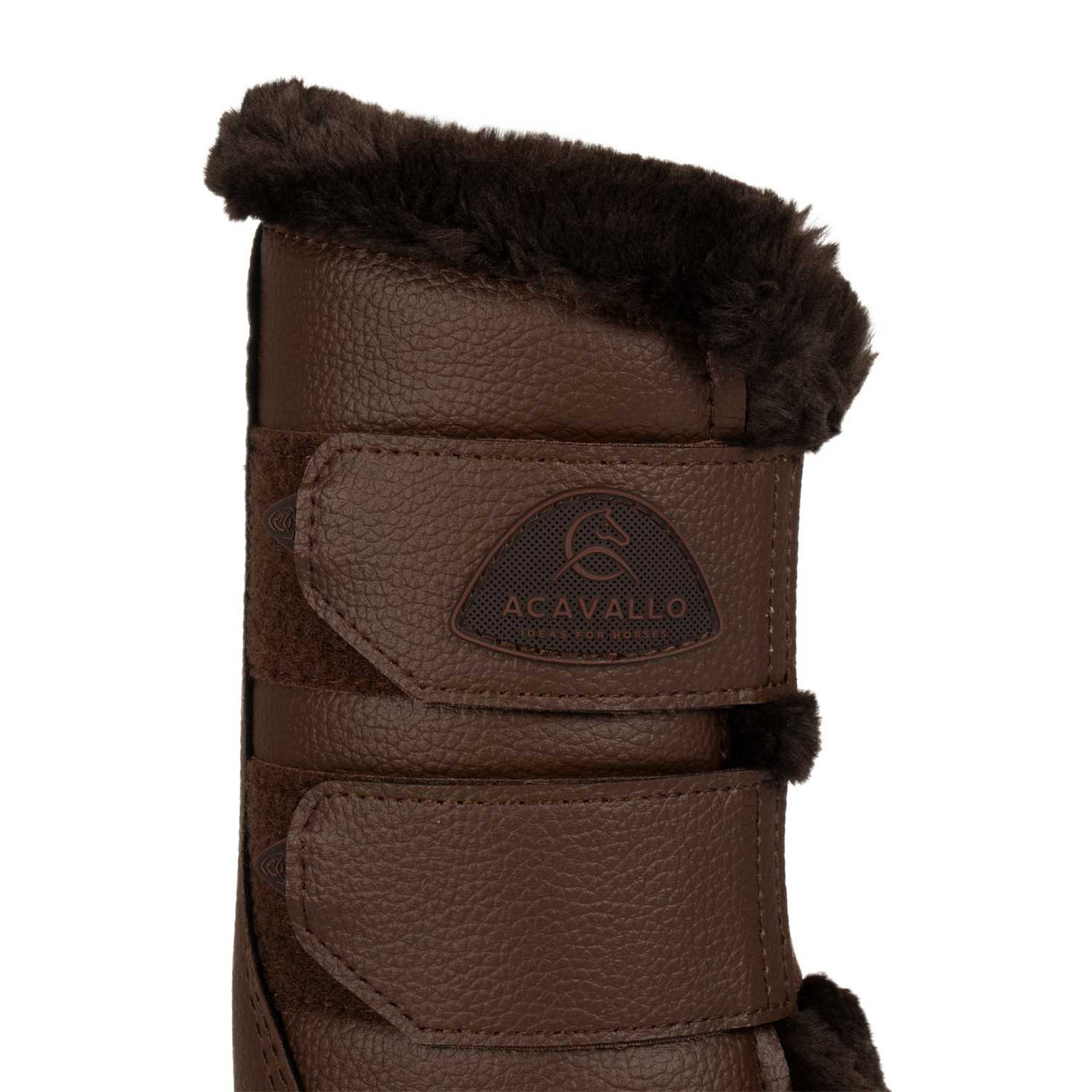 Acavallo Front Brushing Boots Eco-Leather & Faux Sheepskin #colour_brown