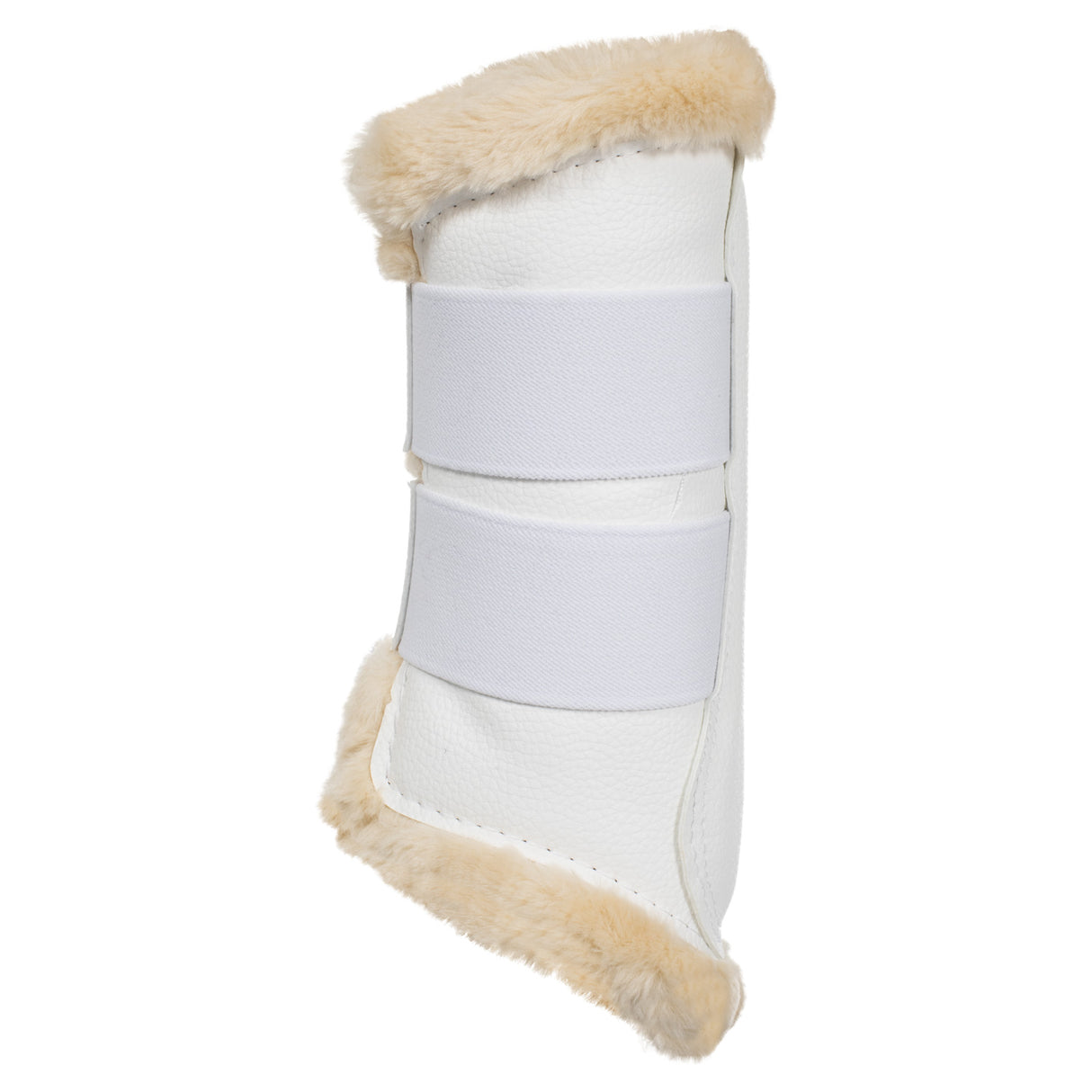 Acavallo Front Brushing Boots Eco-Leather & Faux Sheepskin #colour_white