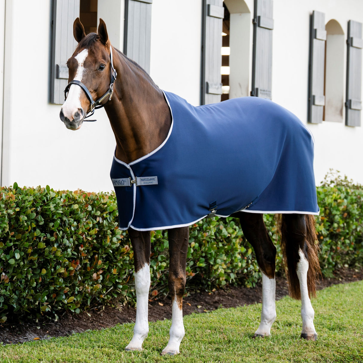 Horseware Ireland Amigo Jersey Pony Cooler #colour-navy-titanium-grey-silver