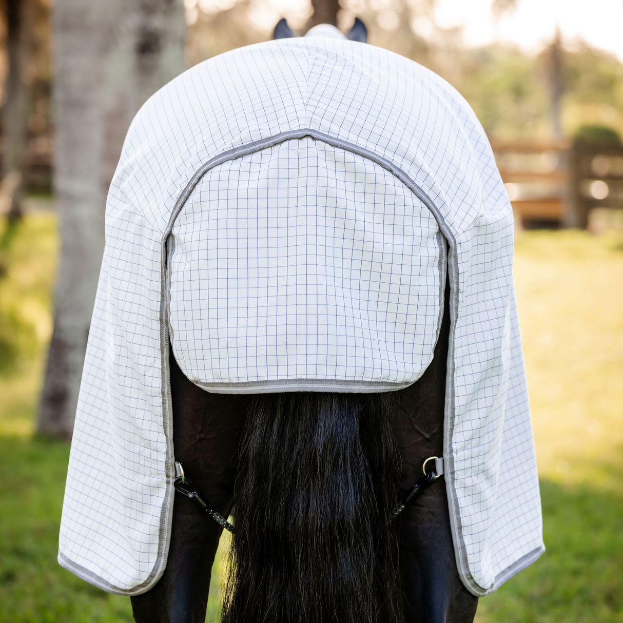 Horseware Ireland Amigo Summer Sheet Plus #colour-navy-check-titanium-grey-silver